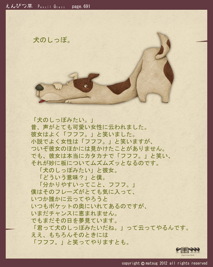 犬のしっぽ。